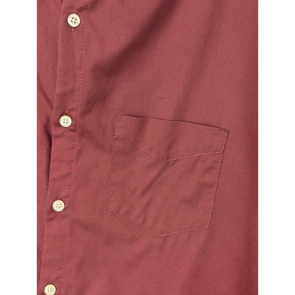 J. Lindeberg Button Down Shirt Slim Fit Men's Large Dani Twill Oxford Burgundy - Picture 2 of 11